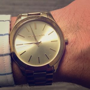 Gold unisex Michael Kors watch